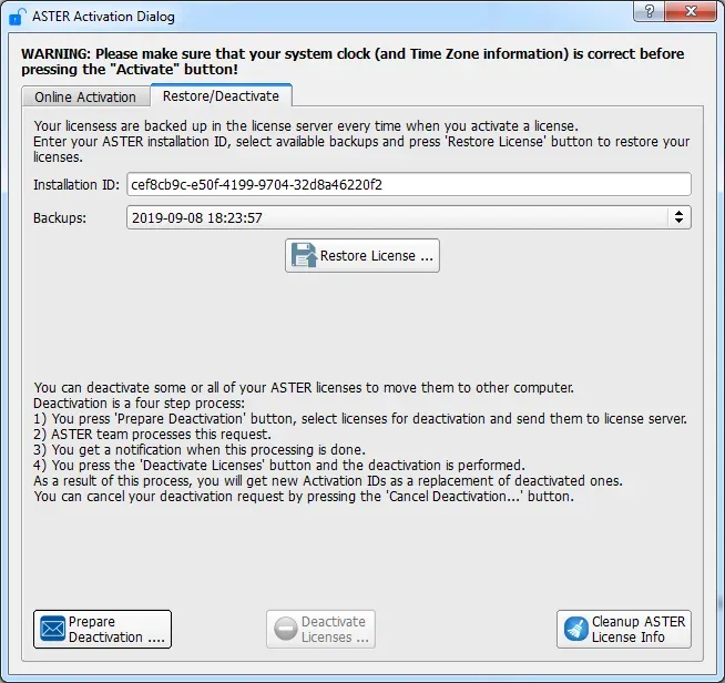 Retore/Deactivate Tab
