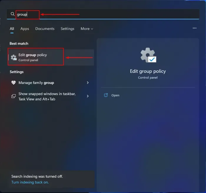Edit group policy