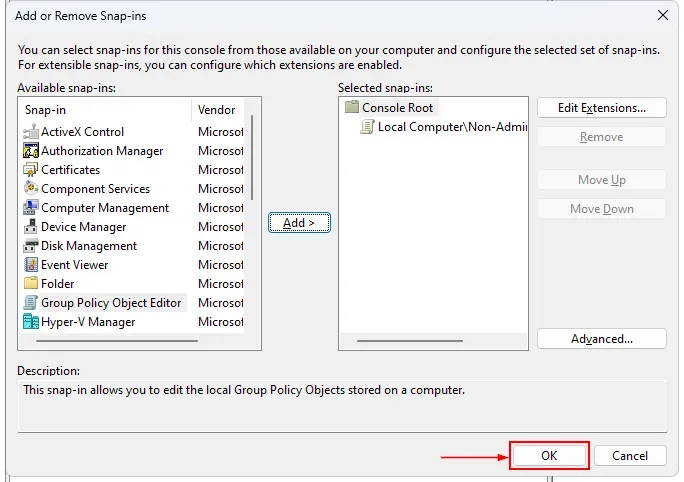 Add "Non-Administrator" group policy object