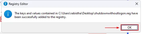 Click Ok