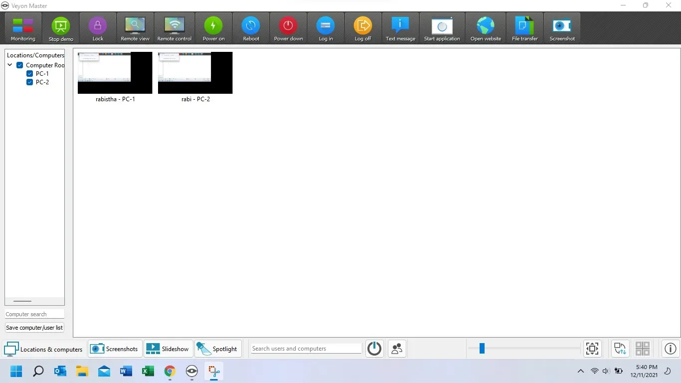 Veyon demo mode on ASTER workplaces Veyon demo mode on ASTER workplaces