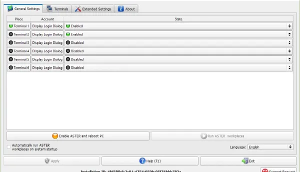 ASTER-Start einrichten