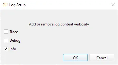 Log Setup dialog box