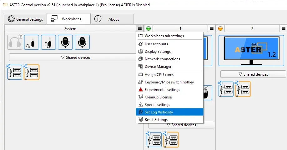 Set Log Verbosity Item