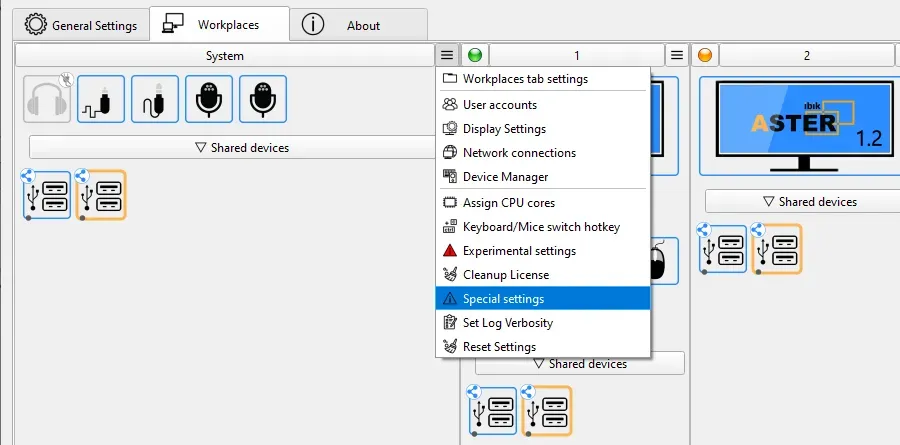 Special Settings Item