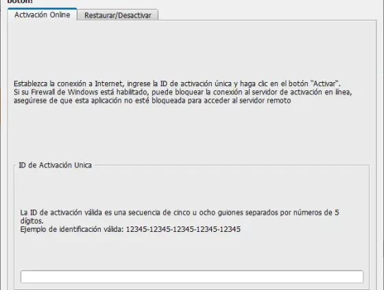 Ventana de activación ASTER