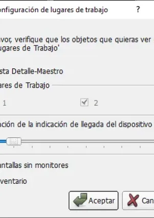 Workplace configuración Ventana