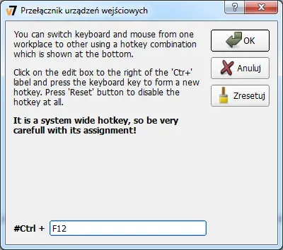 Setting hotkeys for switching input devices